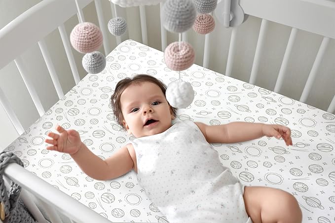 Bublo Baby 100% Organic Cotton 2 Pack and Play Sheets Fitted 38x24 – Soft Breathable Mini Crib Mattress Sheets for Baby, Portable Crib Sheets for Playpen or Travel Crib