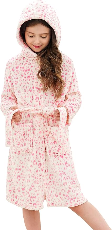 Doctor Unicorn Soft Hooded Rainbow Bathrobe Sleepwear for Girls