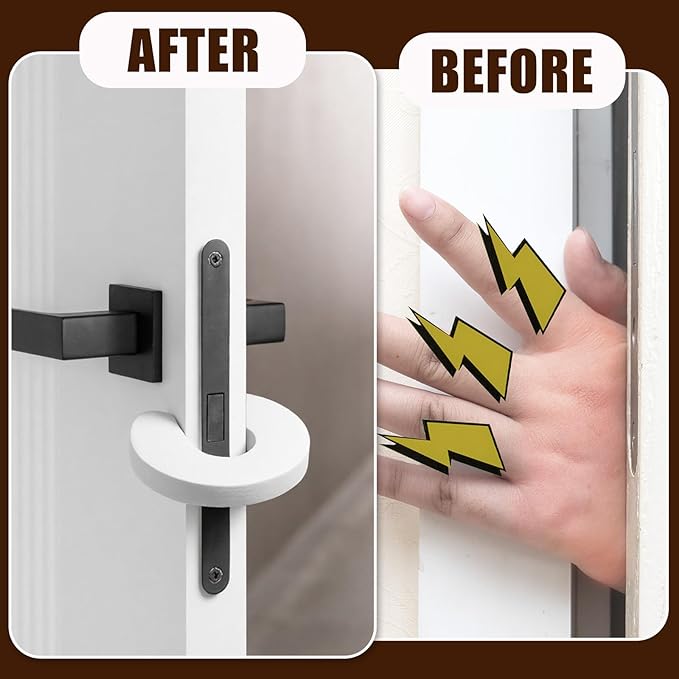 9PCS Door Finger Pinch Guard, Soft Foam Door Slam Stopper, Cat, Baby Door Pinch Guard, Anti Door Slam, Prevent Finger Pinch Injury, Infant Cat Inside The Door（White）