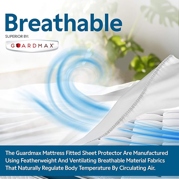 Guardmax Jersey Knitted Full XL Size Mattress Protector - Waterproof & Dust Mite Proof Mattress Cover with Stretchable Pockets - Soft, Comfortable, & Noiseless Waterproof Fitted Sheet.(54 x 80 X 13)