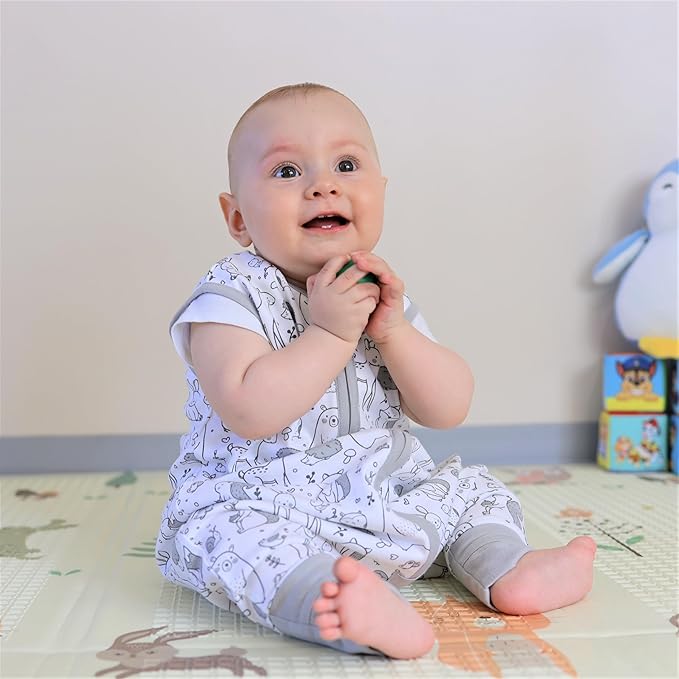 Mama Cheetah Toddler Sleep Sack with Feet, 1.0 TOG Organic Cotton Baby Wearable Blankets with Legs, Baby Sleeping Bag for Walkers, Early Walker 6-18 Month