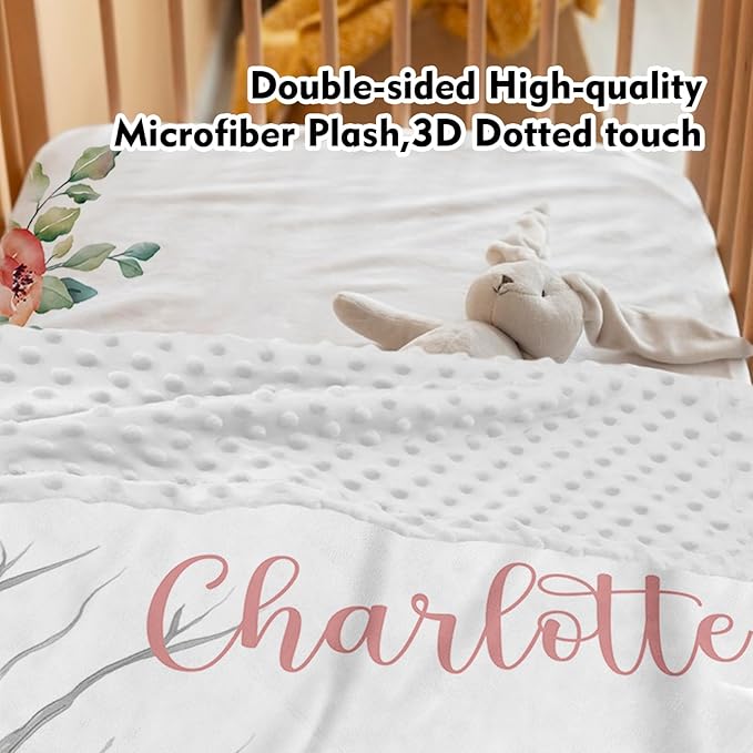 Personalized Baby Crib Bedding Set: 4 Piece Custom Sika Deer & Fox Pattern Crib Bed Set with Name, Nursery Bedding Set for Baby Girls, Newborn Boys Crib Sets, Crib Bedding Custom Gift, Crib Sheet