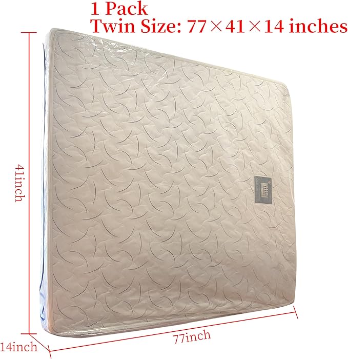Twin Mattress Bags Cover for Moving and Storage-3 Mil Zipper Plastic Waterproof Wrap Protector Reusable Storage Bag