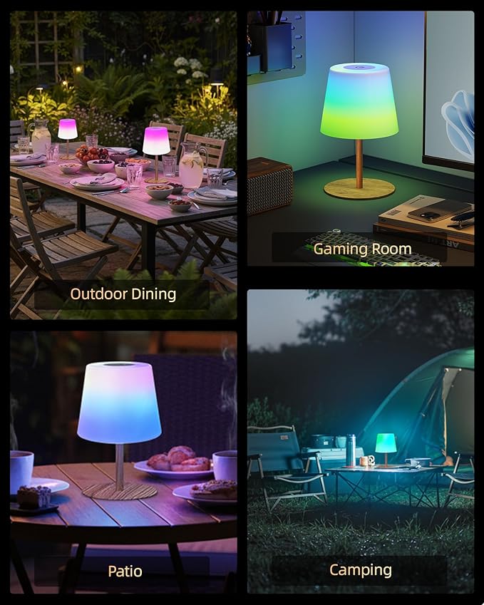 EZVALO Valentines Day Gifts, RGB Color Changing Shower Lamp, 83 Scene Modes, IP65 Waterproof Rechargeable Cordless LED Light for Bathroom, Spa-Like Shower, Patio, Camping, Home Decor 2Pcs