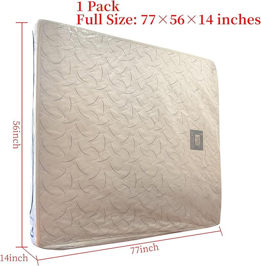 Full Mattress Bags Cover for Moving and Storage-3 Mil Zipper Plastic Waterproof Wrap Protector Reusable Storage Bag