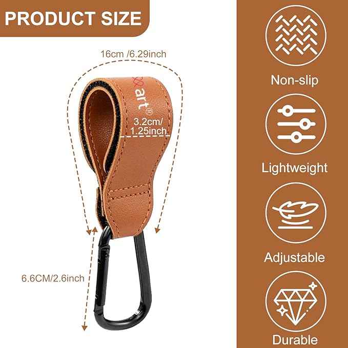Baby Stroller Hooks, ZMyHeart Carabiner Clip, Adjustable Baby Stroller Clips Straps for Diaper Bag, 33LBS, Stroller Hook for Baby Cots,E-Scooter, Wheelchair Accessories,Gift for Mommy (4-Color Pack)