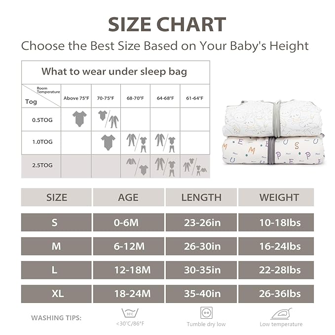 Mosebears Sleep Sack Baby Winter Wearable Blanket with 2-Way Zipper,2.5 TOG Cotton Sleep Sack Unisex (Rabbit Cat, 12-18 Months)