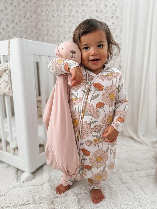GUNAMUNA Baby Footie Sleep Bag – Walkable Wearable Blanket with DIAPER-ZiP, Convertible Foot Cuffs, Anti-Slip Grips