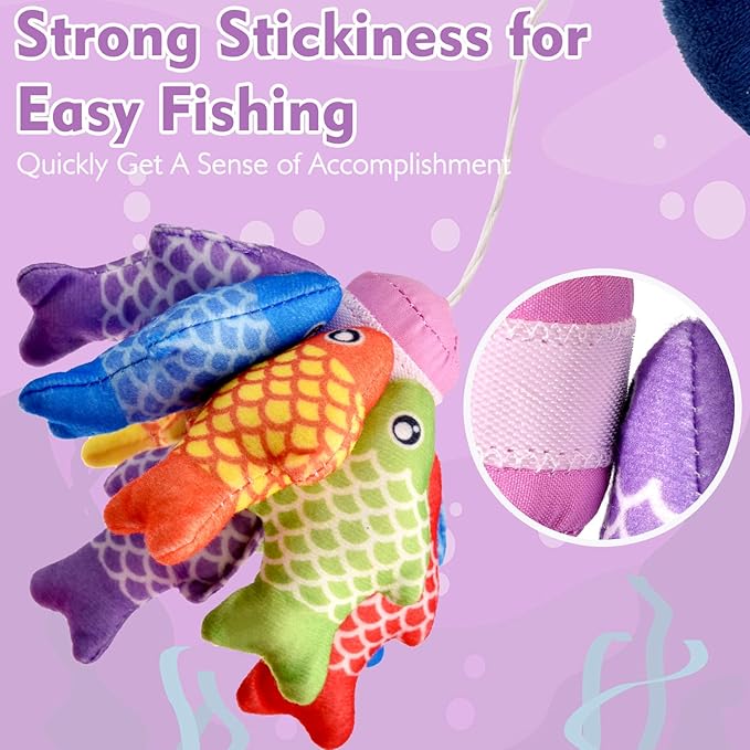 Montessori Toys for 1 Year Old Girl Gifts, Pink Cloth Fishing Toy for Toddler 1-3, Fine Motor Skills Toy Sorting Learning Baby Toys 6-12-18 Months, One Year Old Girl Boy Birthday Gifts