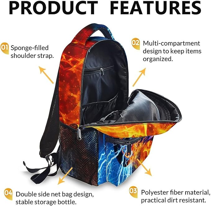 CustomWish Backpack for Boys, Motorcycle Backpack for Kids Teens, Durable School Supplies for Kindergarten Primary Middle Senior, 17 Inch Cool Car Bookbag for School Travel Work