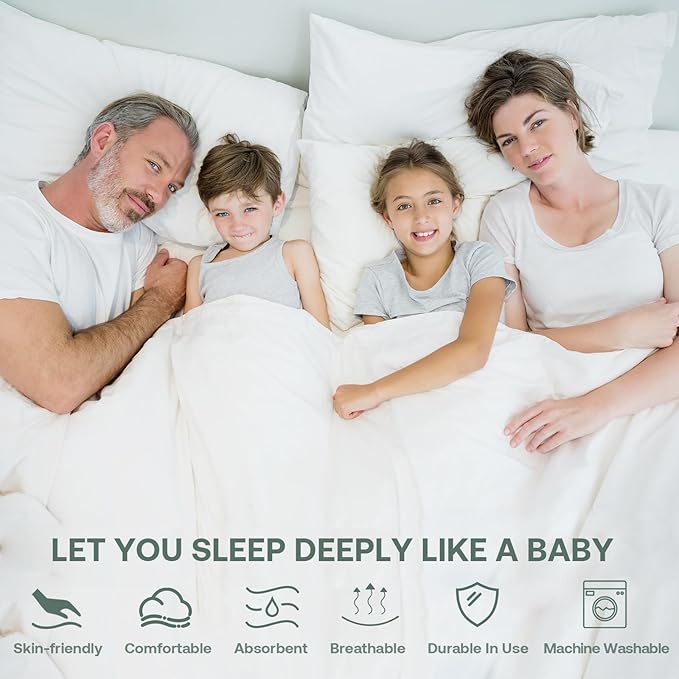 King Mattress Protector Cover【Sealed Zipper+Terry Cloth】 76"x 80" Fits [13/14/15/16 in] Deep, 6-Side Encases Waterproof Breathable Mattress Pad Cover