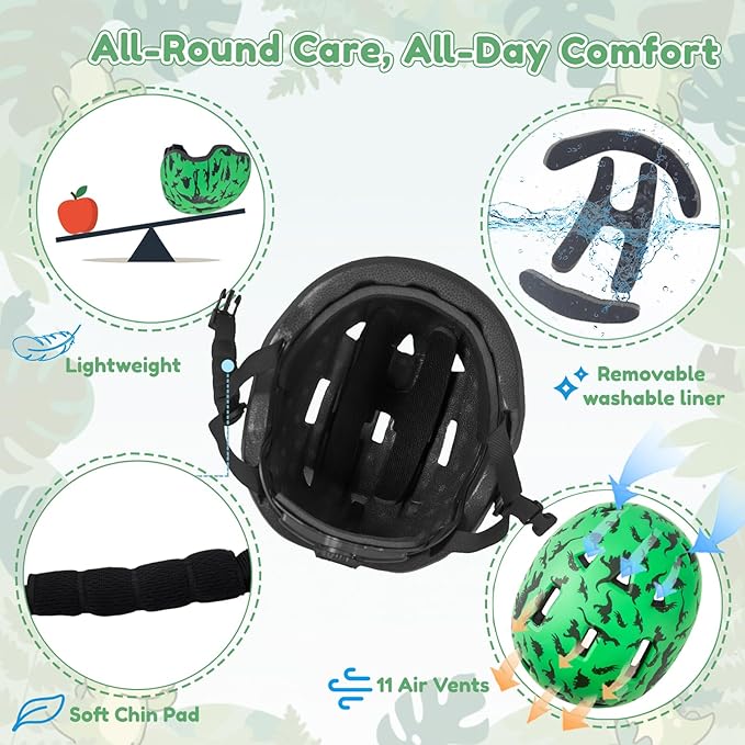 Toddler Bike Helmet with Gloves and Backpack Set, 3 Sizes for Baby Infant to Kids Ages 1-3 3-5 5-8+, Adjustable Boys Girls Bike Helmet for Bicycle/Scooter/Skateboard/Roller Skate