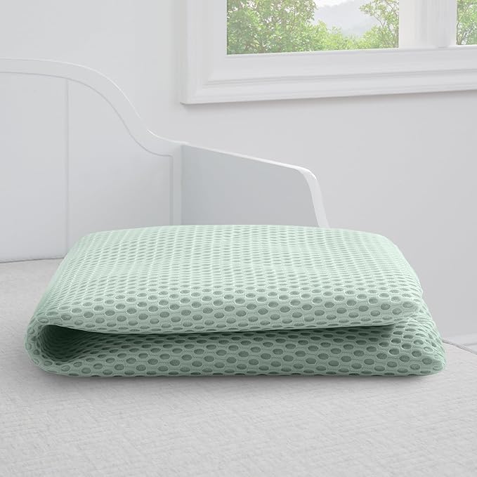 Delta Children Breathable Crib Mattress Pad Cover - 100% Breathable Mattress Pad Cover for Cribs - Elastic Edges for Secure, Universal Fit - Machine Washable - 1 Pack, Green
