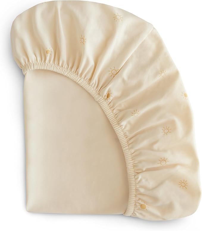 mushie Stretchy & Soft Crib Sheet | Fitted 28" x 52" (Sun)