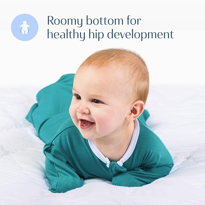 SleepingBaby Zipadee-Zip Transition Swaddle - Cozy Baby Swaddle Blanket with Zipper Convenience - Roomy Wearable Blanket for Easy Diaper Changes - Classic Teal, X-Small (3-6 Month)