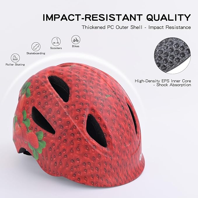 Kids Bike Helmet, OnBros Kid Bicycle Helmet for Girls and Boys with Light Lightweight Kids Helmets Certified Toddler Helmets for Kids 3-5-8-10 Age (46-50-55 cm)