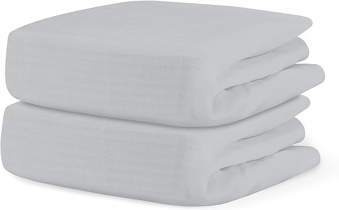 Newton Baby Fitted Crib Sheet (2-Pack) - Ultra Breathable and Soft, Organic Cotton, Fits All Standard Cribs, Twilight Grey