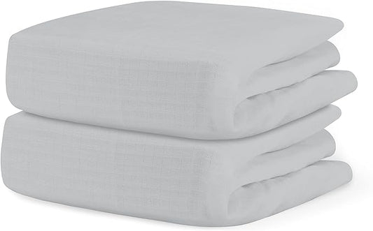 Newton Baby Fitted Crib Sheet (2-Pack) - Ultra Breathable and Soft, Organic Cotton, Fits All Standard Cribs, Twilight Grey
