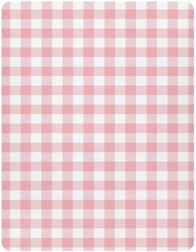 Fitted Crib Sheets for Boys Girls, Pink Buffalo Plaidw Soft Breathable Mattress Cover for Standard Crib & Toddler Bed Mattress, 52 * 28 in.