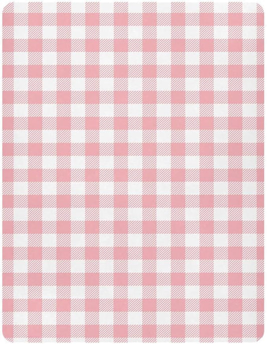 Fitted Crib Sheets for Boys Girls, Pink Buffalo Plaidw Soft Breathable Mattress Cover for Standard Crib & Toddler Bed Mattress, 52 * 28 in.