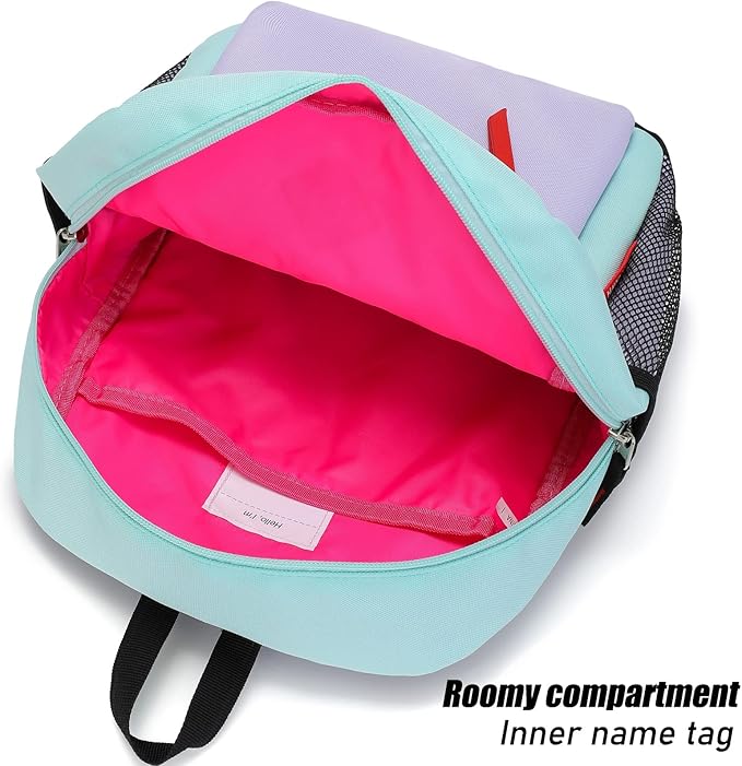 HawLander Little Kids Backpack for Boys or Girls, Toddler School Bag Fits 3 to 6 years old, Light Green, 12 Inch