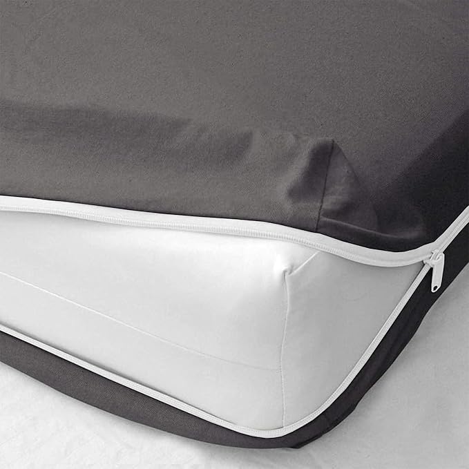 Mattress Protector Queen Size 100% Waterproof Zippered Cover, 15 Inches Deep, Six-Sided Mattress Encasement for Bed, Zipper Closure Style (Dark Grey)