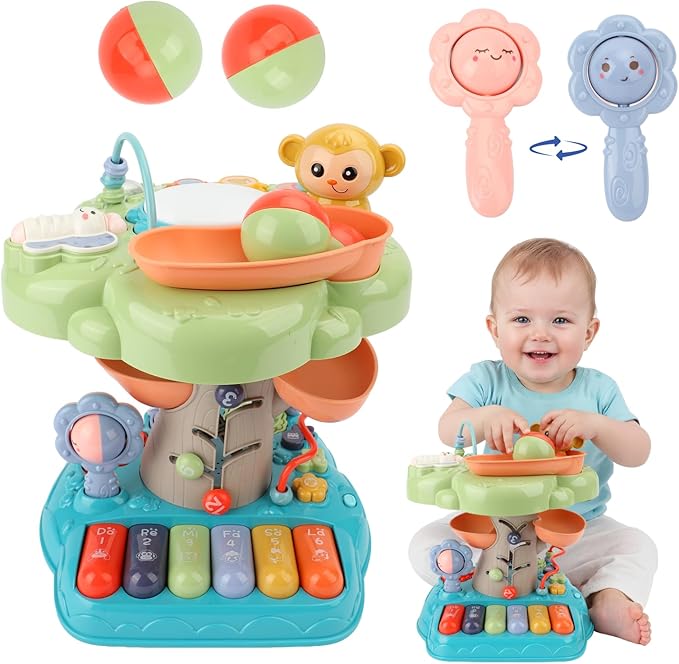 TOY Life Montessori Musical Toy for 1 Year Old Boy Gift, Musical Busy Treehouse Toddlers Learning Toy for 1-2 Boys Girls, Baby Toys 12-18 Month, Educational Toddler Toys for Christmas Birthday Gifts