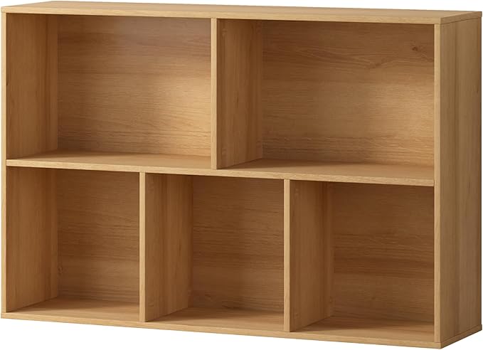 Jpiziso 5 Cube Storage Organizer Bookshelf, Closed Back Display Bookcase, Reversible Bookcase, Cubes Closet Organizer for Home, Living Room, Kids Room, Office, Bedroom, Study, Hallway