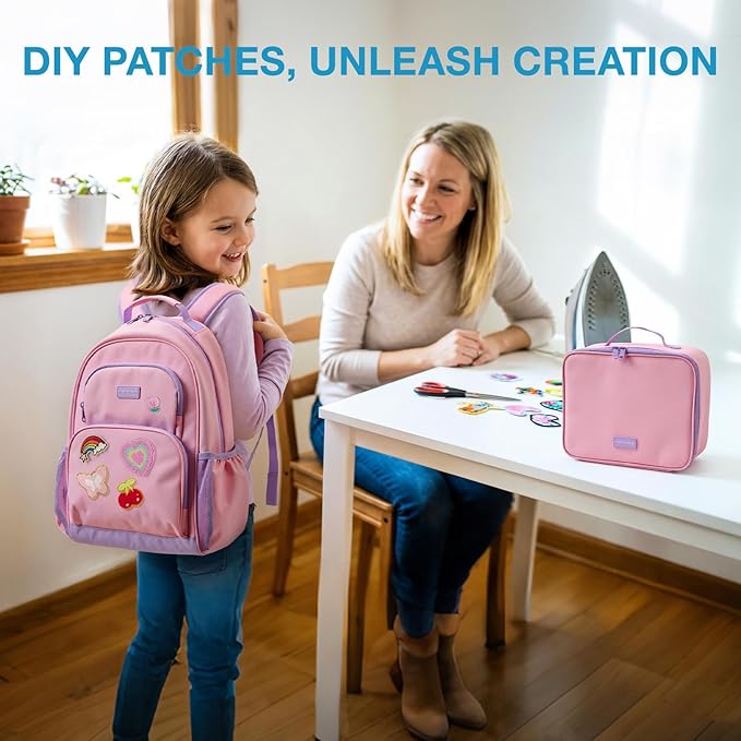 mommore Kids Backpack for Boys Girls Preschool Kindergarten Backpacks Lightweight Elementary School Bookbag with Lunch Box