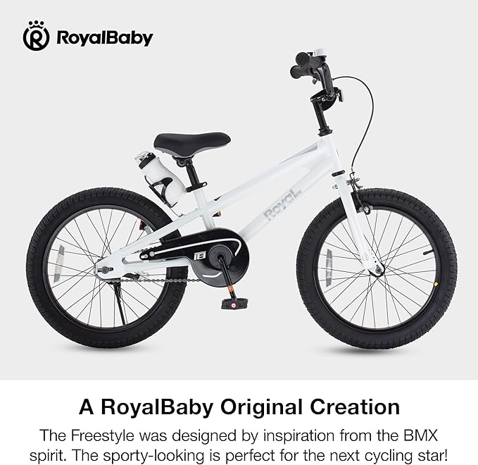 RoyalBaby Kids Bike Freestyle Classic & EZ Balance Pedal Switchable Bicycle, 12 14 16 18 Inch, 3-10 Years Toddler to Big Kids