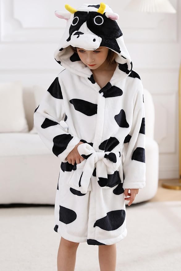 DELEY Girl's Robe Baby Boys Hoodie Robes Toddler Bathrobes for Kids Pajamas Sleepwear