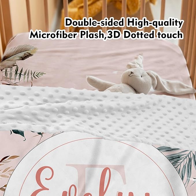 Personalized Baby Crib Bedding Set: 4 Piece Custom Bohemian Flowers Crib Bed Set with Name, Nursery Bedding Set for Baby Girls, Newborn Boys Crib Sets, Crib Bedding Custom Gift, Crib Sheet