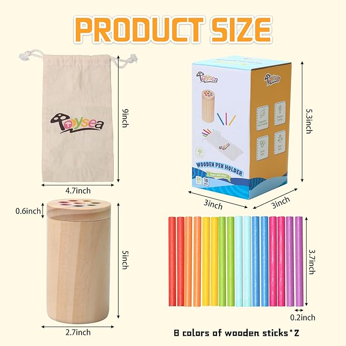 Montessori Toys for 1-3 Year Old,Color Sorting & Fine Motor Skills Preschool Learning Activities,Wooden Sensory Toys for Toddlers