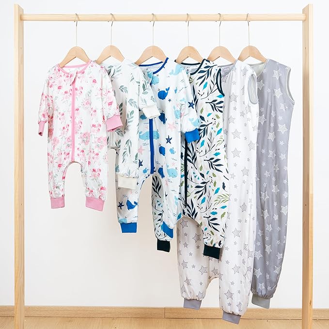 Baby 1.0 TOG Long Sleeve Sleep Suit with Legs, Premium Baby Swaddle Transition Sleep Sack, Newborn to 24 Months