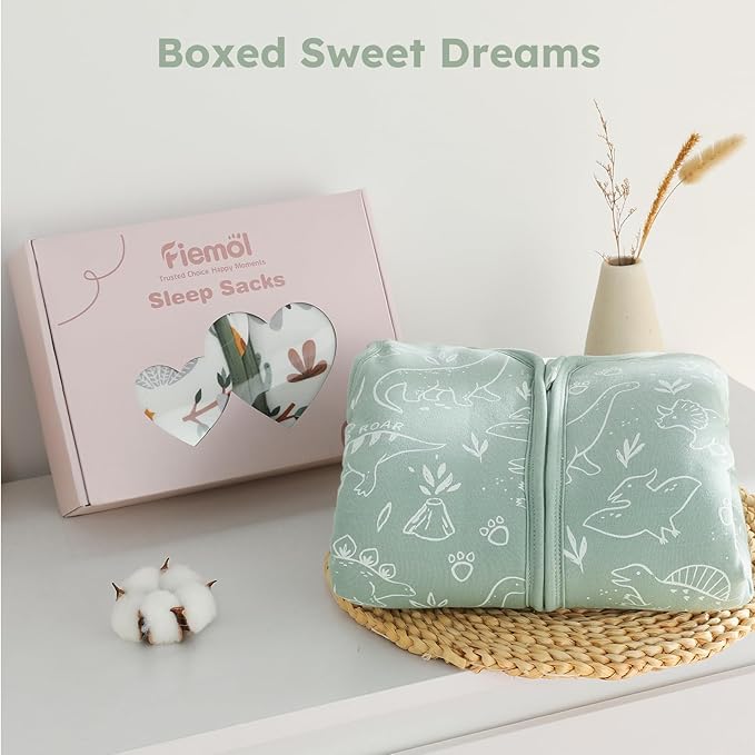 Baby Sleep Sack 18-24 Months, 2.5 TOG Cotton Winter Baby Wearable Blanket with 2-Way Zipper, Warm Soft Sleeping Bag for Toddler Boy Girl, XLarge Dinosaur