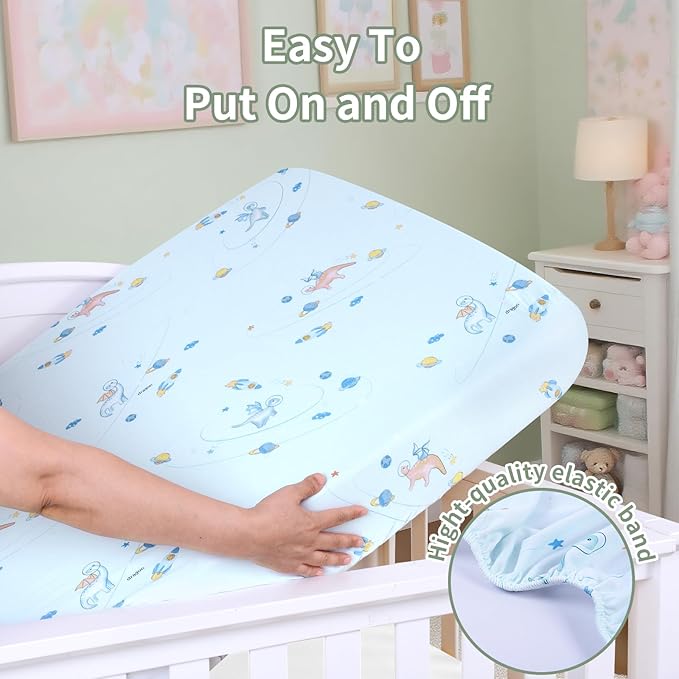 UOMNY Crib Sheet,Boys Girls Crib Sheets Baby Sheet for Standard Crib and Toddler Mattresses Nursery Bedding Sheet Crib Mattress Sheets for Boys and Girls 1 Pack Toddler Sheet