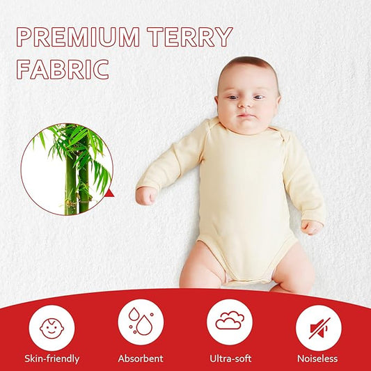 Bassinet Sheets & Waterproof Bassinet Mattress Pad Protector 4 Pack Set, Viscose Terry, Universal Fit for Oval, Hourglass and Rectangular Mattress, Grey & Navy