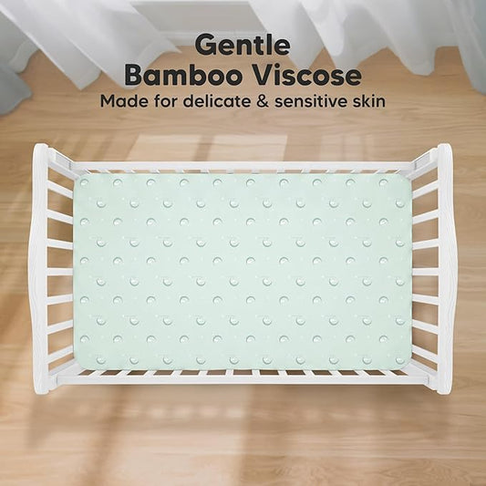 KeaBabies 2-Pack Baby Crib Sheets for Boys, Girls - 52x28 Viscose Derived from Bamboo Toddler Bed Sheets Neutral, Fitted Crib Mattress Cover for Standard Baby Bedding, Soft & Cozy (Lunaris)