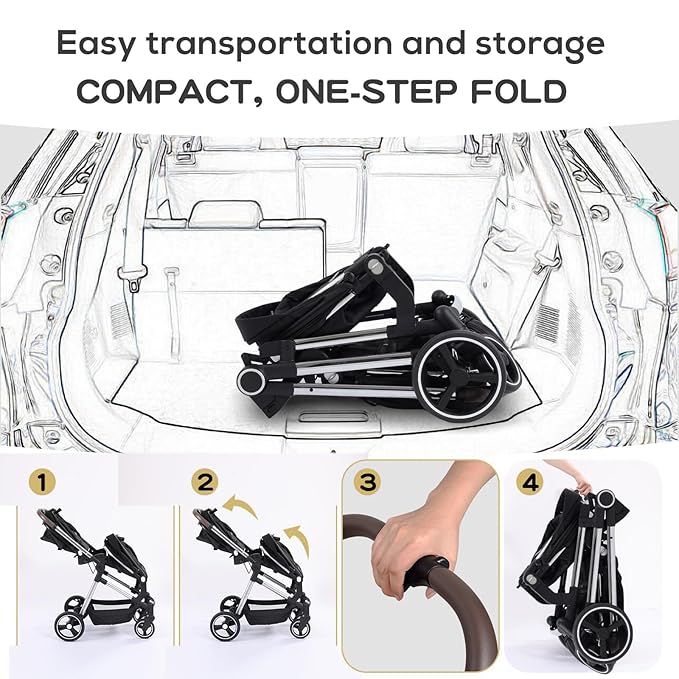 Double Stroller for Twins Infants and Toddlers, Foldable Tandem, Convertible Twin to Single Stroller, Compact Light Weight， Ages 0-3 Years