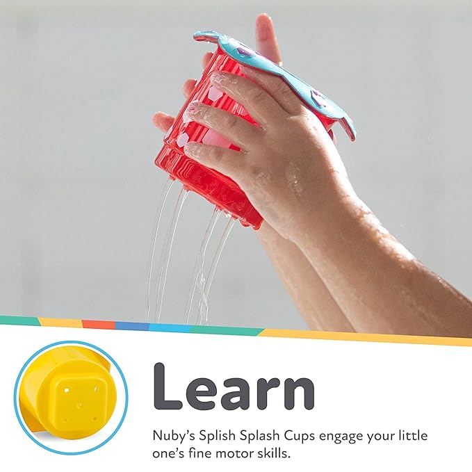 Nuby Splish Splash Cups and Wacky Waterworks Pipes Bath Toys