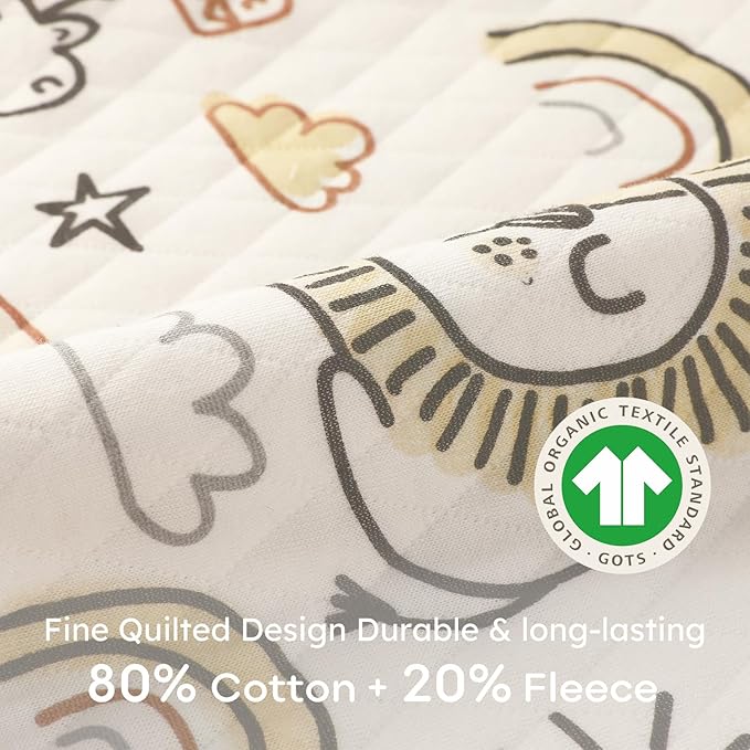 Yoofoss Baby Sleep Sack 12-18 Months 1.0 Tog Long Sleeve Sleep Sack Organic Cotton Wearable Blanket for Toddlers 2-Way Zipper Quilted Sleeping Sacks(Large)