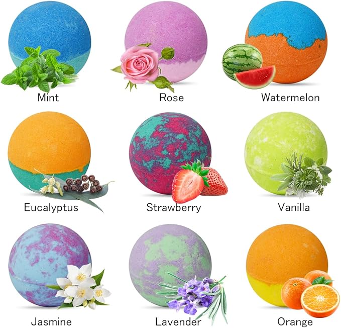 Bath Bombs for Kids with Toys Inside, Kids Bath Bombs for Boys Girls, 9-Piece Bathbomb Set Includes 9 Pull-Back Cars and 3 Vehicles, Halloween Christmas Birthday Easter Gift Set for Children