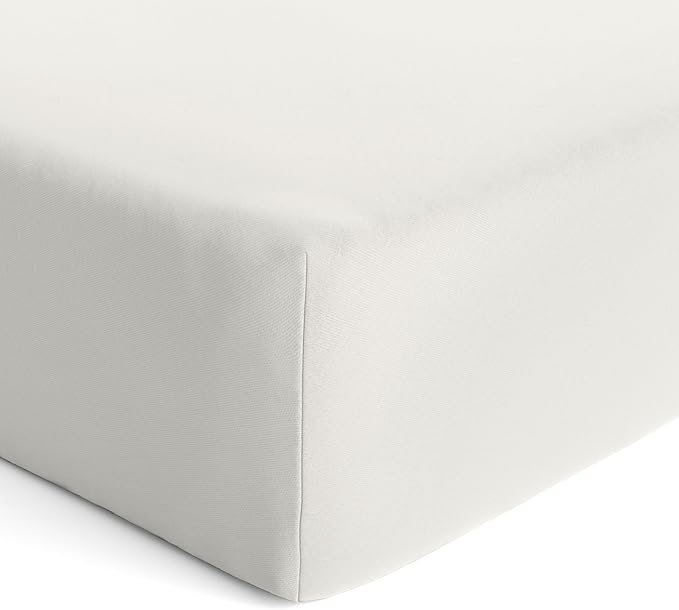 Makemake Organics GOTS Certified Organic Cotton Fitted Crib Sheet Soft Breathable (28"x52", Ivory)