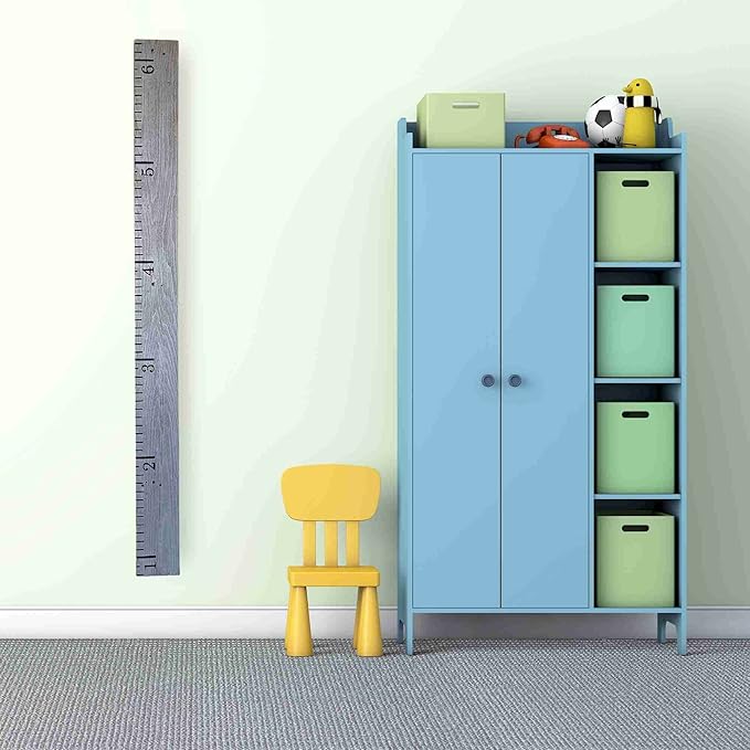 Rockin' Wood Custom Name Growth Chart for Kids Made from Reclaimed Rustic Wood - Hand Painted No Vinyl (Painted Grey)