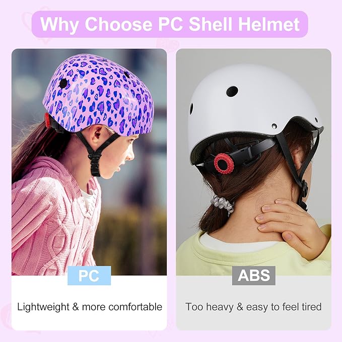 Kids Helmet, Bike Helmets for Kids 8-14 with Knee Pads and Elbow Pads Wrist Guards, Adjustable Youth Girls Bike Helmet with DIY Cat Ears Skateboard Helmet for Scooter Skating Cycling