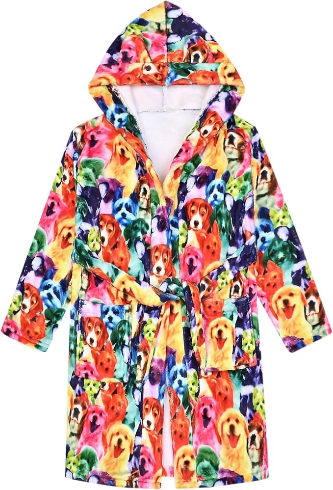 CHILDRENSTAR Girls Robe Kids Cat Bathrobes Plush Soft Fleece Pajamas Sleepwear