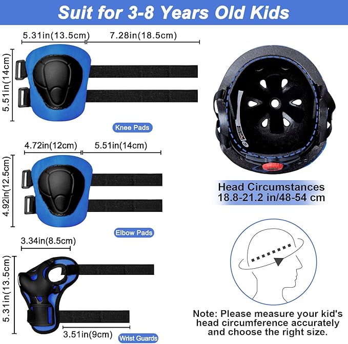 FIODAY Kids Helmet Knee Pads for Kids Unicorn Knee and Elbow Pads Wrist Guards Adjustable Protective Gear Set for Girls Boys Sports Skateboard Inline Skating Scooter