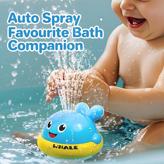 Baby Bath Toys, Light Up Whale Sprinkler Bath Toys for Kids Ages 1-3, Pool Water Toys for Toddlers Bathtub Fountain Toys, Birthday Gifts for 1 2 3 Year Old Boys & Girls