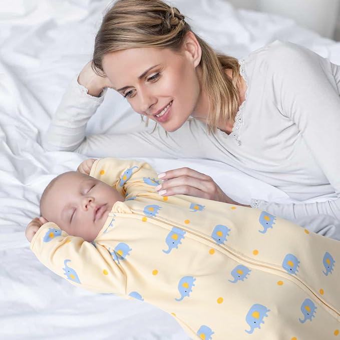 2 Pack Transitional Swaddle Sack with Arms Up & Sleeves, Mitten Cuffs, 2-Way Zipper, Sleep Sacks Blanket for Newborns - Calms Startle Reflex, Newborns Baby Boys & Girls Sleep Bag