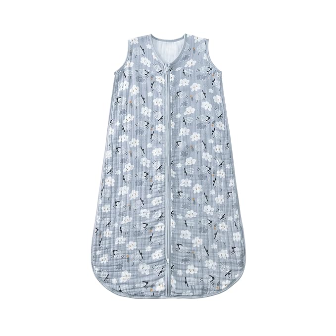 Baby Sleep Sack 2-4 T Baby Wearable Blanket 100% Organic Cotton 0.5 TOG Toddler Sleep Sacks 2- Way Zipper Soft 4 Layers Muslin 2T 3T 4T Sheep Grey